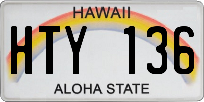 HI license plate HTY136