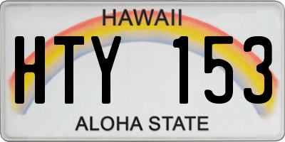HI license plate HTY153