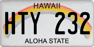 HI license plate HTY232