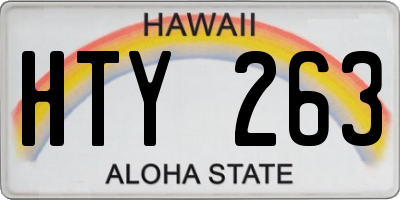 HI license plate HTY263