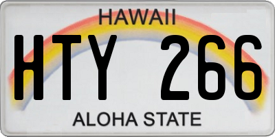 HI license plate HTY266