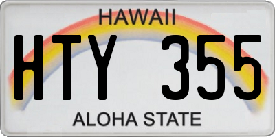 HI license plate HTY355