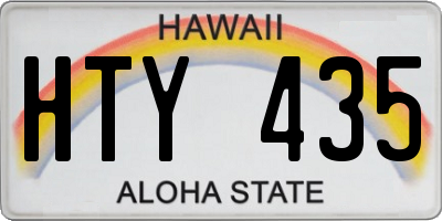 HI license plate HTY435
