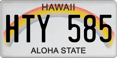 HI license plate HTY585