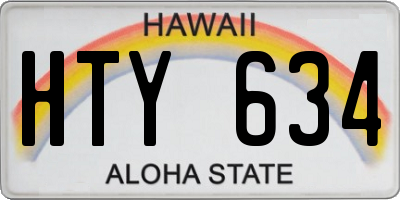 HI license plate HTY634