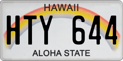 HI license plate HTY644