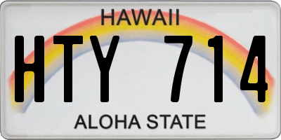 HI license plate HTY714