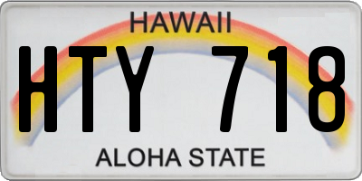 HI license plate HTY718
