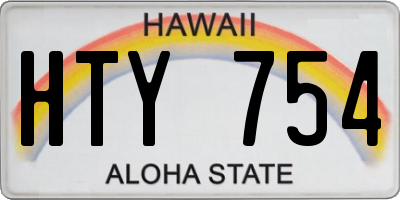 HI license plate HTY754