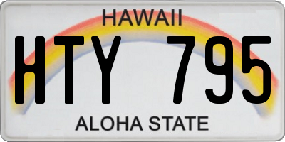 HI license plate HTY795