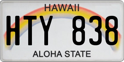 HI license plate HTY838