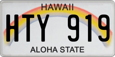 HI license plate HTY919