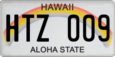 HI license plate HTZ009