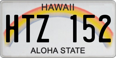 HI license plate HTZ152