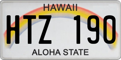 HI license plate HTZ190