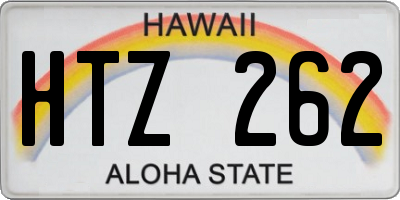 HI license plate HTZ262