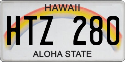 HI license plate HTZ280