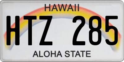 HI license plate HTZ285