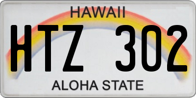 HI license plate HTZ302