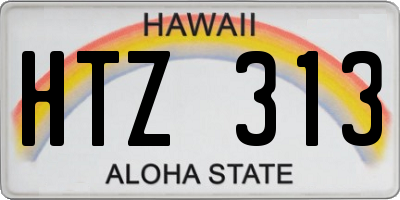 HI license plate HTZ313