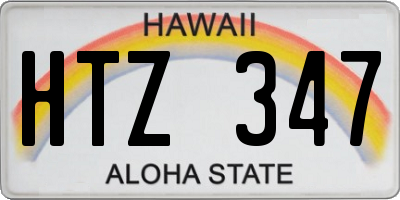 HI license plate HTZ347