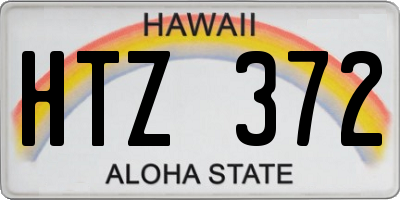 HI license plate HTZ372
