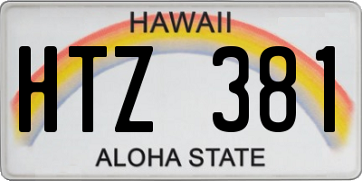 HI license plate HTZ381