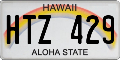 HI license plate HTZ429