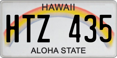 HI license plate HTZ435