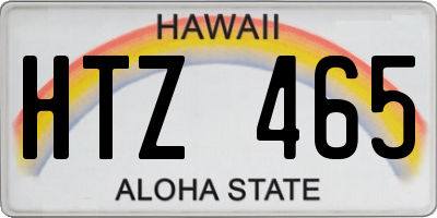 HI license plate HTZ465