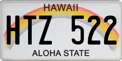 HI license plate HTZ522
