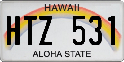 HI license plate HTZ531