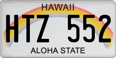 HI license plate HTZ552