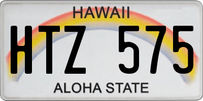 HI license plate HTZ575
