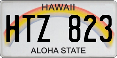 HI license plate HTZ823