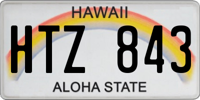 HI license plate HTZ843