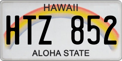 HI license plate HTZ852