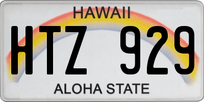 HI license plate HTZ929