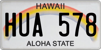 HI license plate HUA578
