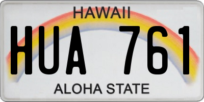 HI license plate HUA761