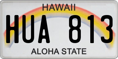 HI license plate HUA813
