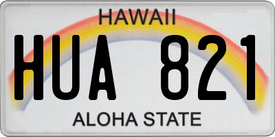 HI license plate HUA821