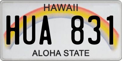HI license plate HUA831