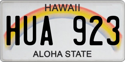 HI license plate HUA923