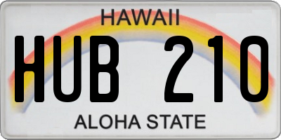 HI license plate HUB210
