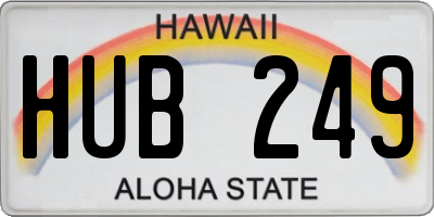 HI license plate HUB249