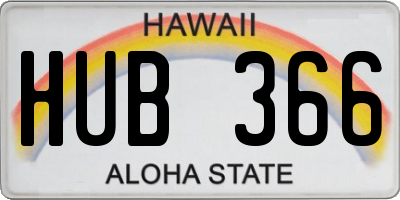 HI license plate HUB366