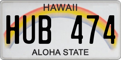 HI license plate HUB474