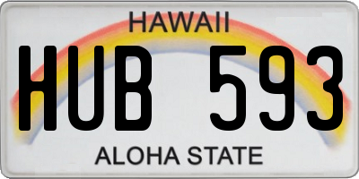 HI license plate HUB593