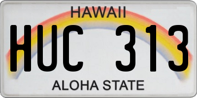 HI license plate HUC313